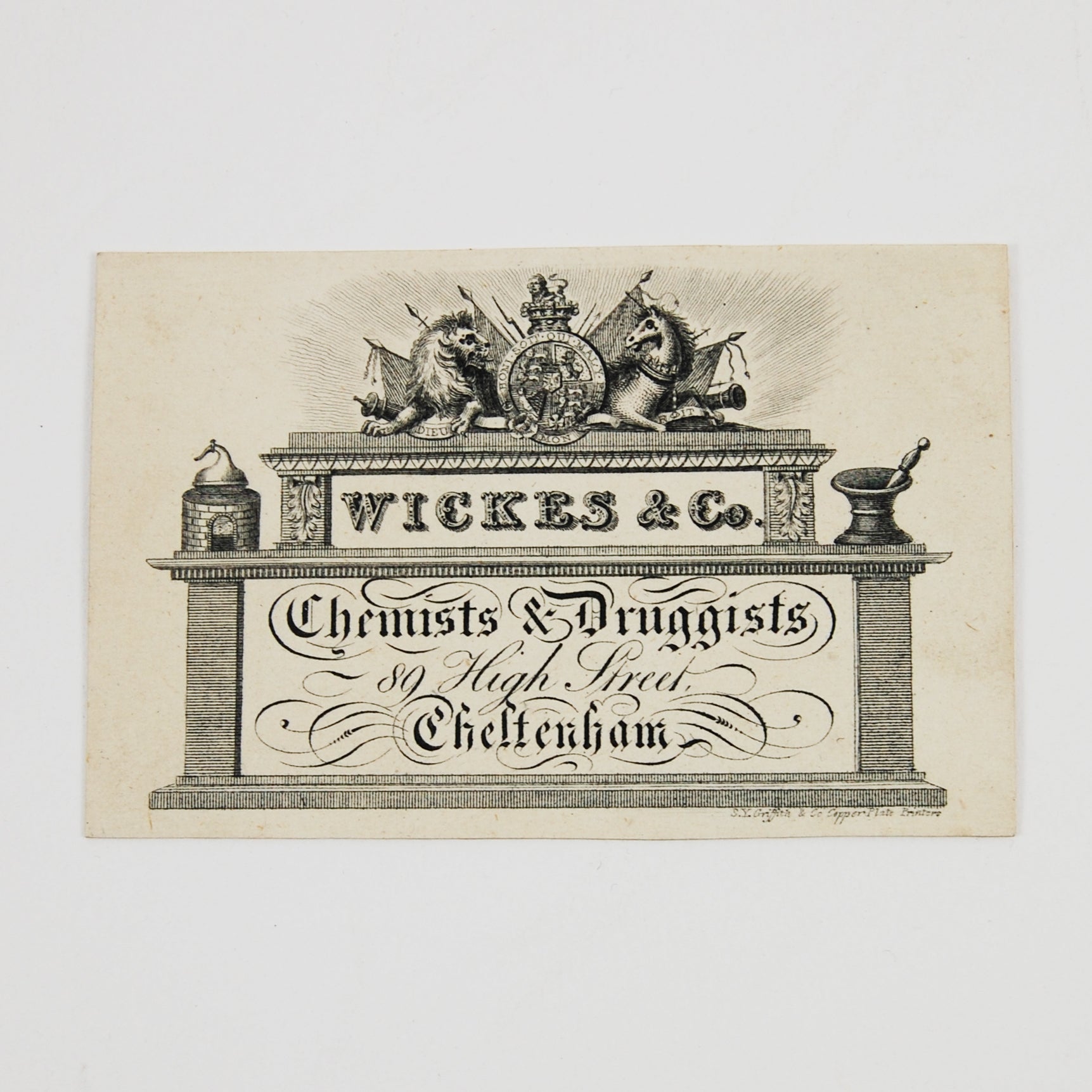 Wickes & Co. | Trade card of Wickes & Co., Chemists and Druggists