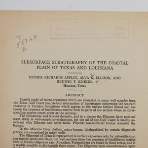 Applin, Esther Richards, Alva E. Ellisor & Hedwig T. Kniker | "Subsurface Stratigraphy of the Coastal Plain of Texas and Louisiana"